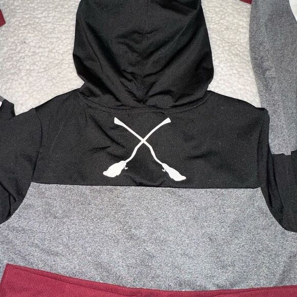 Harry Potter Unisex Gray Black Maroon Graphic Quidditch Full Zip Sweatshirt Size - Picture 9 of 13